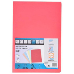 400040853 GIO SUBCARPETA SIMPLE CARTULINA FOLIO 180GR ROJO PASTEL -50U-