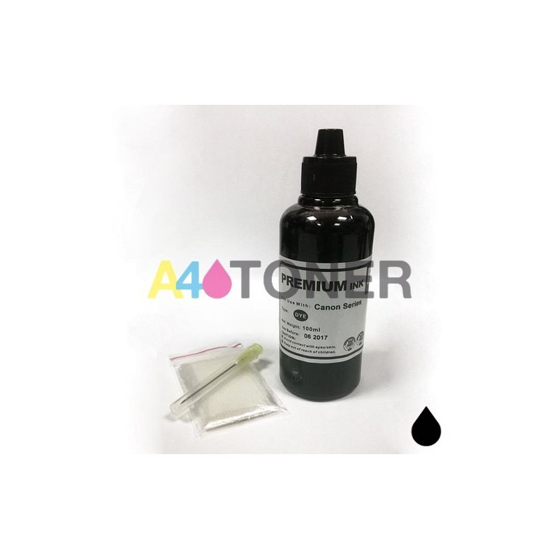 Botella de tinta universal negra para HP / Lexmark / Canon / Brother negro 100 ml