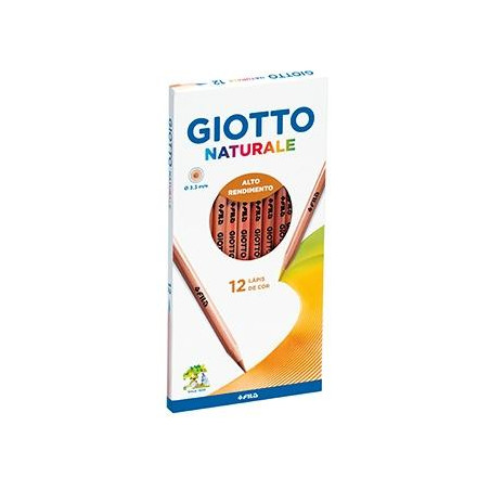 F221200 GIOTTO LÁPICES DE COLORES NATURALE ESTUCHE 12 UD