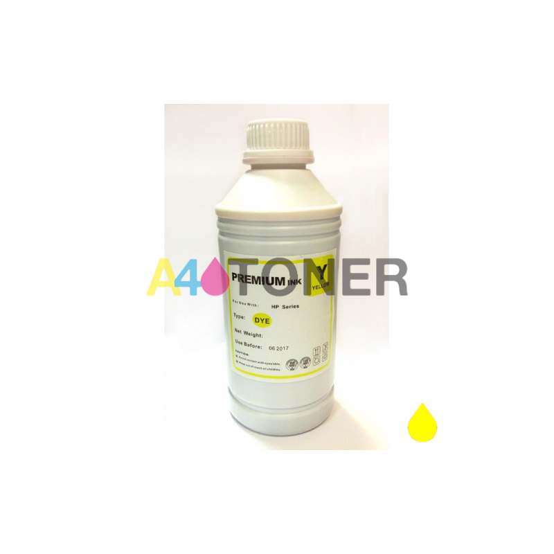 Botella de tinta universal amarilla para HP / Lexmark / Canon / Brother Amarillo 1000 ml