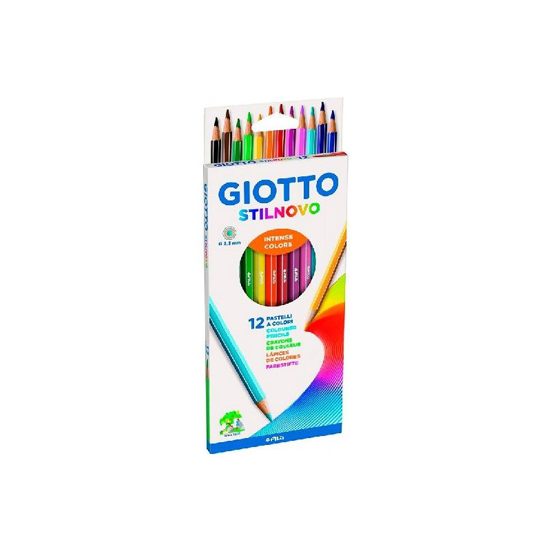 F256500 GIOTTO LÁPICES DE COLORES STILNOVO C/SURTIDOS INTENSOS ESTUCHE 12 UD