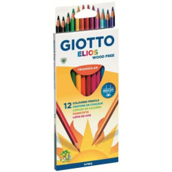 F275800 GIOTTO LÁPICES DE COLORES ELIOS LIBRE DE MADERA C/SURTIDOS ESTUCHE 12 UD