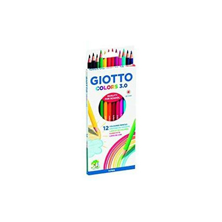 F276600 GIOTTO LÁPICES DE COLORES COLORS 3.0 SURTIDOS ESTUCHE 12 UD