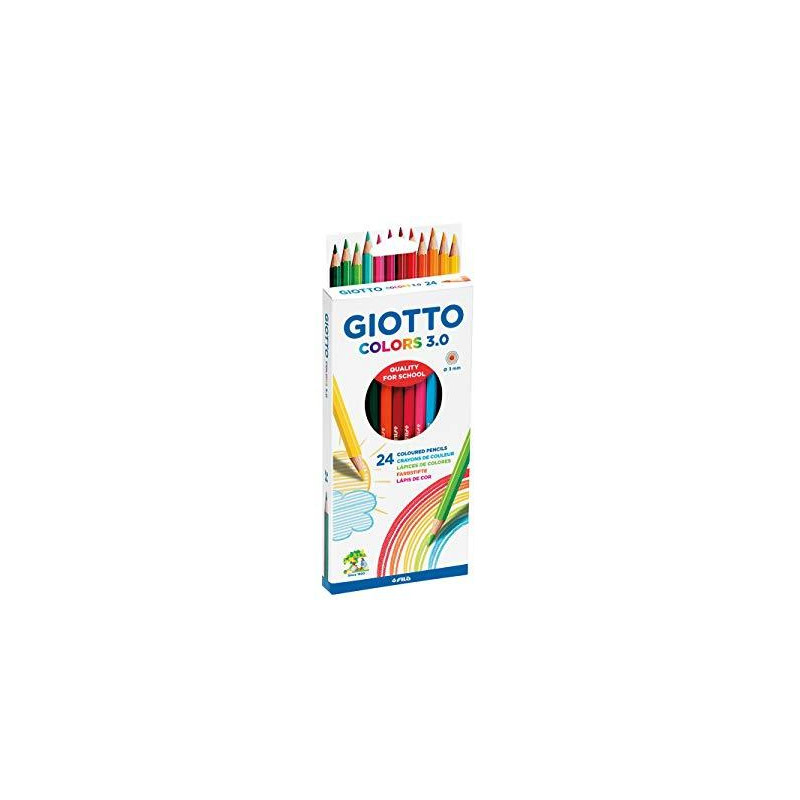 F276700 GIOTO LÁPICES DE COLORES COLORS 3.0 SURTIDOS  ESTUCHE 24 UD