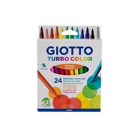 F417000 GIOTTO ROTULADORES TURBO COLOR SURTIDOS ESTUCHE 24 UD