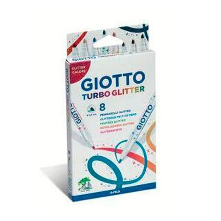 F425800 GIOTTO ROTULADORES TURBO GLITTER COLORES SURTIDOS ESTUCHE 8 UD