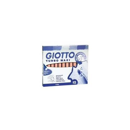 F456006 GIOTTO ROTULADORES TURBO MAXI ROSA CARNE ESTUCHE 12 UD