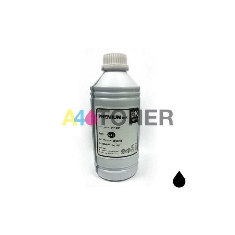Botella de tinta universal negra para HP / Lexmark / Canon / Brother negro 1000 ml