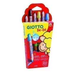 F469600 GIOTTO LÁPICES DE COLORES BE-BÉ SÚPER CON SACAPUNTAS C/SURTIOS ESTUCHE 6 UD