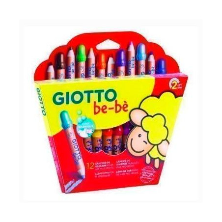 F469700 GIOTTO LÁPICES DE COLORES BE-BÉ SÚPER CON SACAPUNTAS C/SURTIDOS ESTUCHE 12 UD