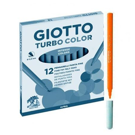 F485005 GIOTTO ROTULADORES TURBO COLOR NARANJA ESTUCHE 12 UD