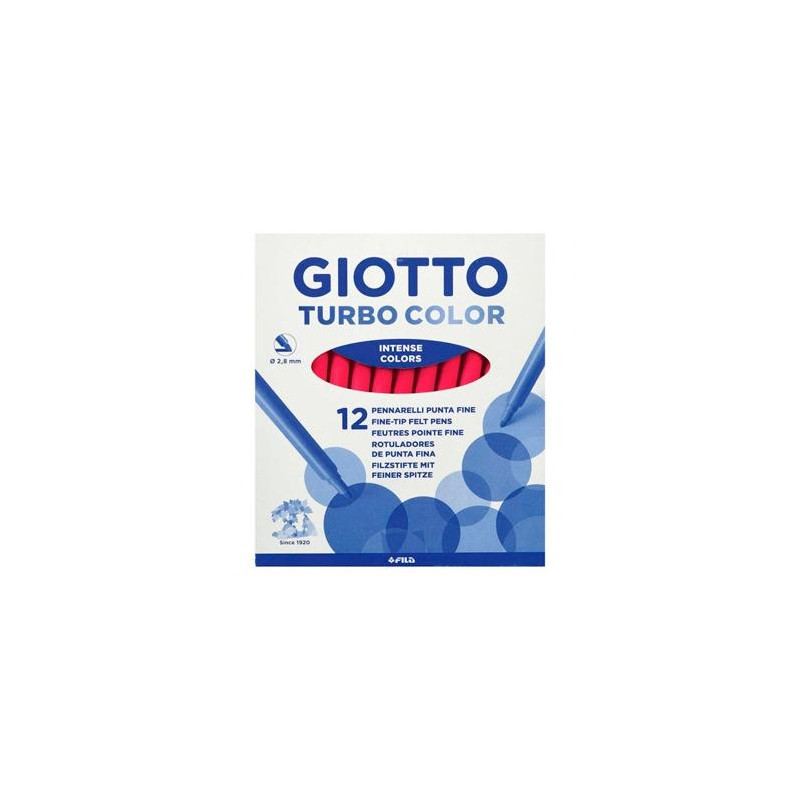 F485011 GIOTTO ROTULADORES TURBO COLOR ROJO ESTUCHE 12 UD