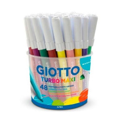 F521400 GIOTTO ROTULADORES TURBO MAXI COLORES SURTIDOS BOTE 48 UD