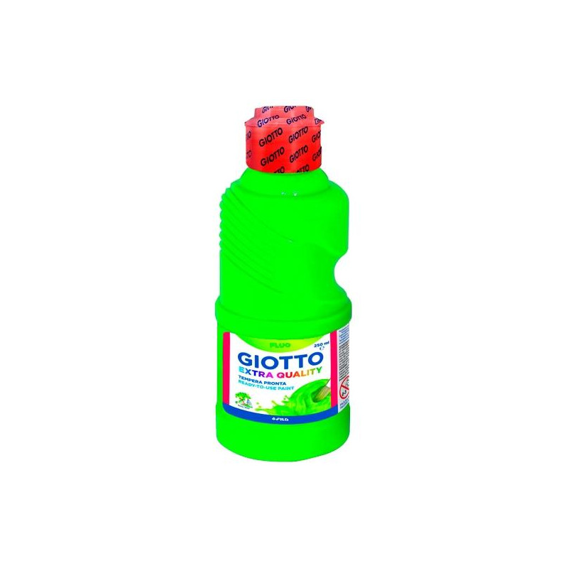 F53110200 GIOTTO TÉMPERA FLUO VERDE BOTELLA 250 ML