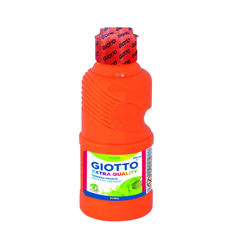 F53110300 GIOTTO TÉMPERA FLUO NARANJA BOTELLA 250 ML