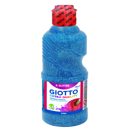 F53120400 GIOTTO TÉMPERA GLITTER AZUL BOTELLA 250 ML