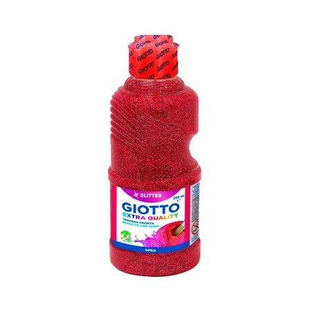 F53120600 GIOTTO TÉMPERA GLITTER ROJO BOTELLA 250 ML