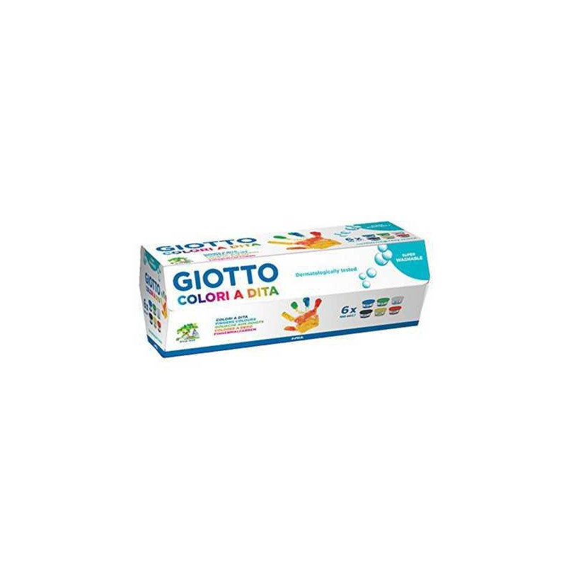 F534100 GIOTTO PINTURA DE DEDOS DE 100 ML COLORES ESTUCHE DE 6 BOTES