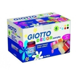 F538200 GIOTTO TÉMPERA ACRÍLICA DECOR 25ML COLORES SURTIDOS 6 BOTES