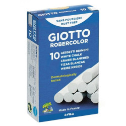 F538700 GIOTTO TIZAS ROBERCOLOR ANTIPOLVO BLANCO CAJA 10 UD