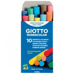 F538900 GIOTTO TIZAS ROBERCOLOR ANTIPOLVO COLORES SURTIDOS CAJA 10 UD