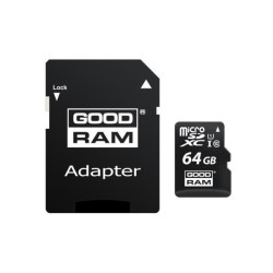 M1AA-0640R12 GOODRAM TARJETA DE MEMORIA MICRO SDXC UHS-I 64GB C10 R100 C/ADAPTADOR