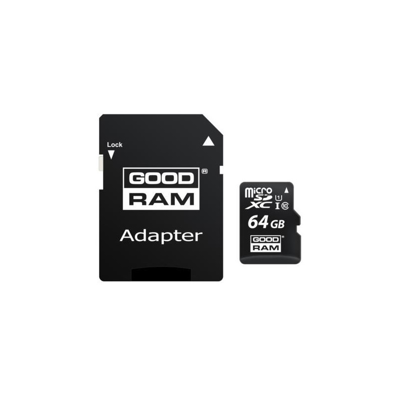 M1AA-0640R12 GOODRAM TARJETA DE MEMORIA MICRO SDXC UHS-I 64GB C10 R100 C/ADAPTADOR