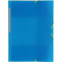 04801230 GRAFOPLÁS CARPETA CON GOMAS COLORGRAF FOLIO 3 SOLAPAS PP AZUL TRANSLÚCIDO