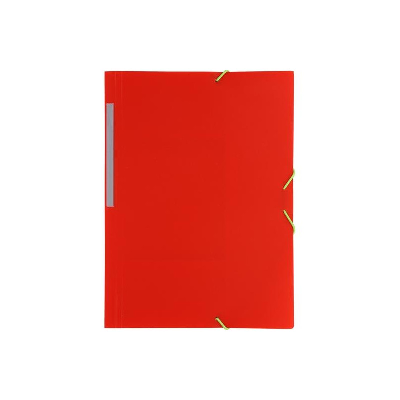 04801251 GRAFOPLÁS CARPETA CON GOMAS COLORGRAF FOLIO 3 SOLAPAS PP ROJO TRANSLÚCIDO