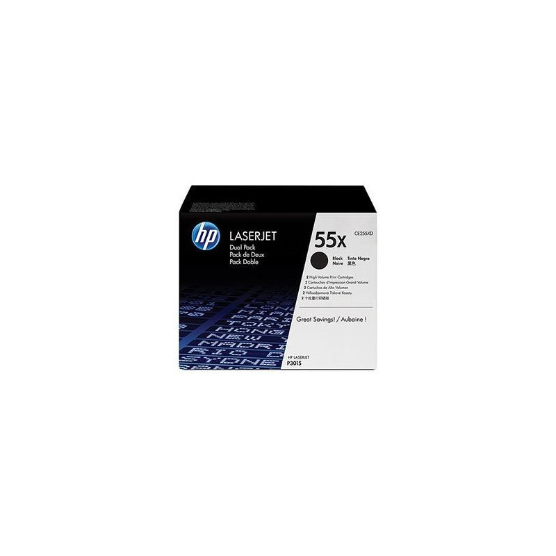 CE255XD HP TONER NEGRO LASERJET P3011/P3015 - 55X (PACK 2)