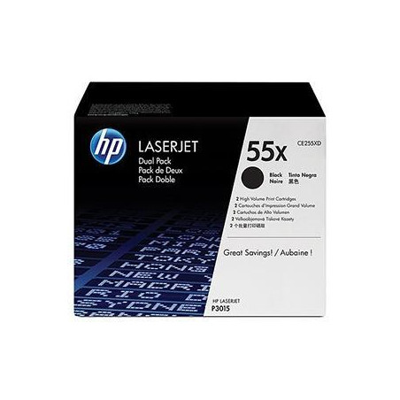 CE255XD HP TONER NEGRO LASERJET P3011/P3015 - 55X (PACK 2)