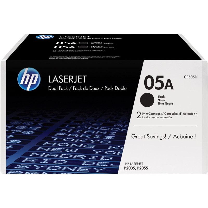 CE505D HP LASERJET P2035/2055D/2055DN TONER NEGRO (PACK 2)