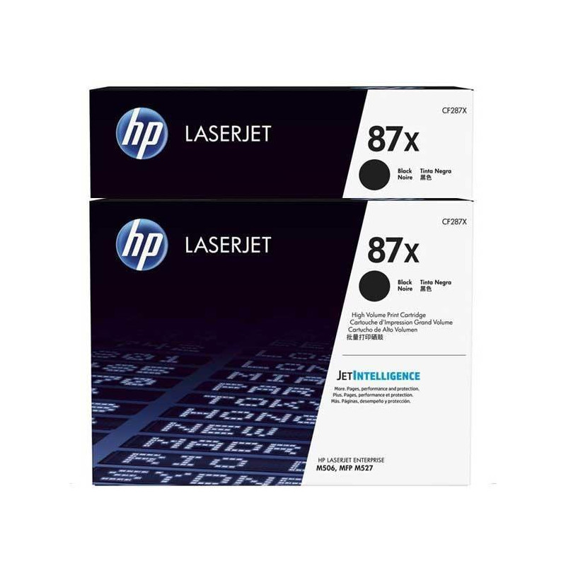 CF287XD HP TONER NEGRO LASERJET ENTERPRISE M506DN/M527 PACK 2 -  87X ALTA CAPACIDAD