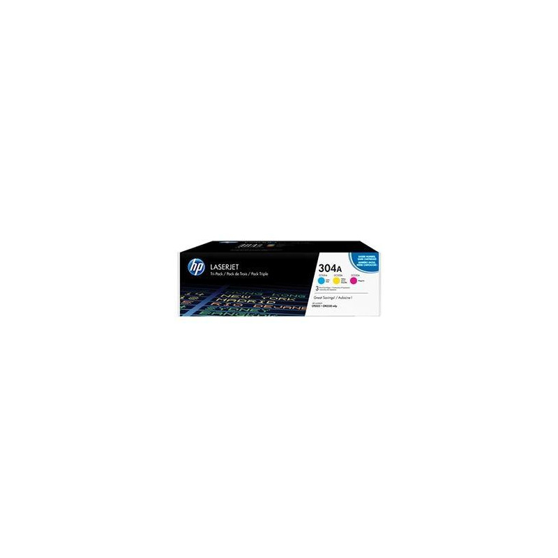 CF372AM HP TONER LASER TRICOLOR 304A PACK 3 (CC531-CC532-CC533)