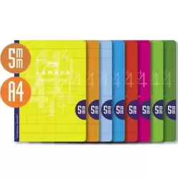 06A4005 LAMELA LIBRETA GRAPADA 50H A4 90GR CUADROVÍA 5MM CUBIERTA BÁSICA C/SURTIDOS