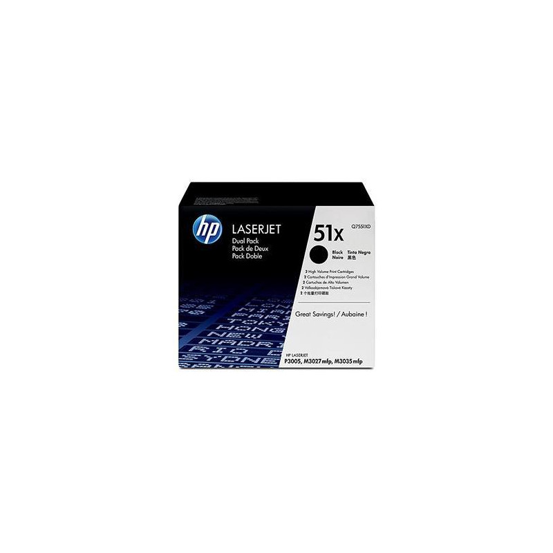 Q7551XD HP TONER NEGRO P3005/M2027 (PACK 2 )- 51X