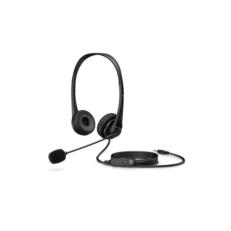 428K7AA HP AURICULARES G2 DIADEMA BINAURAL C/ MICRÓFONO JACK 3.5 MM NEGRO