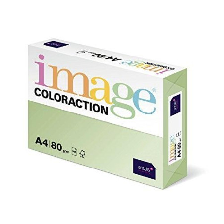 284973 IMAGE PAPEL REPROGRÁFICO COLORACTION DIN A4 80GR PAQUETE 500H JUNGLE/VERDE PASTEL -CAJA 5 UD-