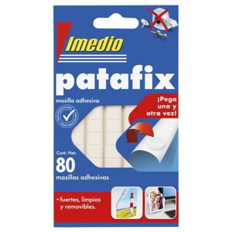 7001466 IMEDIO MASILLA DE FIJACIÓN PATAFIX ADHESIVO REMOVIBLE 80 PASTILLAS