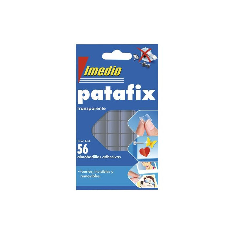 7001471 IMEDIO ALMOHADILLAS ADHESIVAS PATAFIX DOBLE CARA TRANSPARENTE 56 PASTILLAS