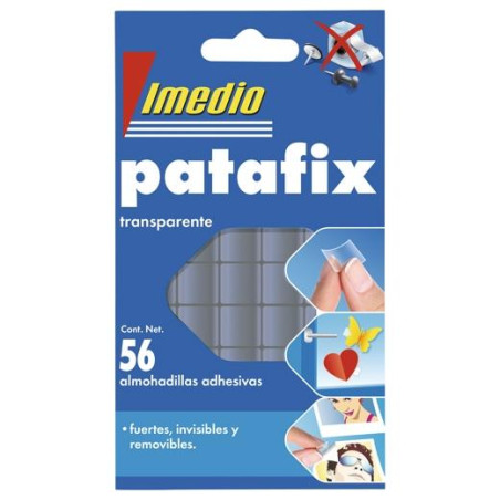 7001471 IMEDIO ALMOHADILLAS ADHESIVAS PATAFIX DOBLE CARA TRANSPARENTE 56 PASTILLAS