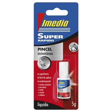 7001486 IMEDIO PEGAMENTO LÍQUIDO SUPER RÁPIDO ADHESIVO INSTANTÁNEO C/PINCEL 5GR BLISTER