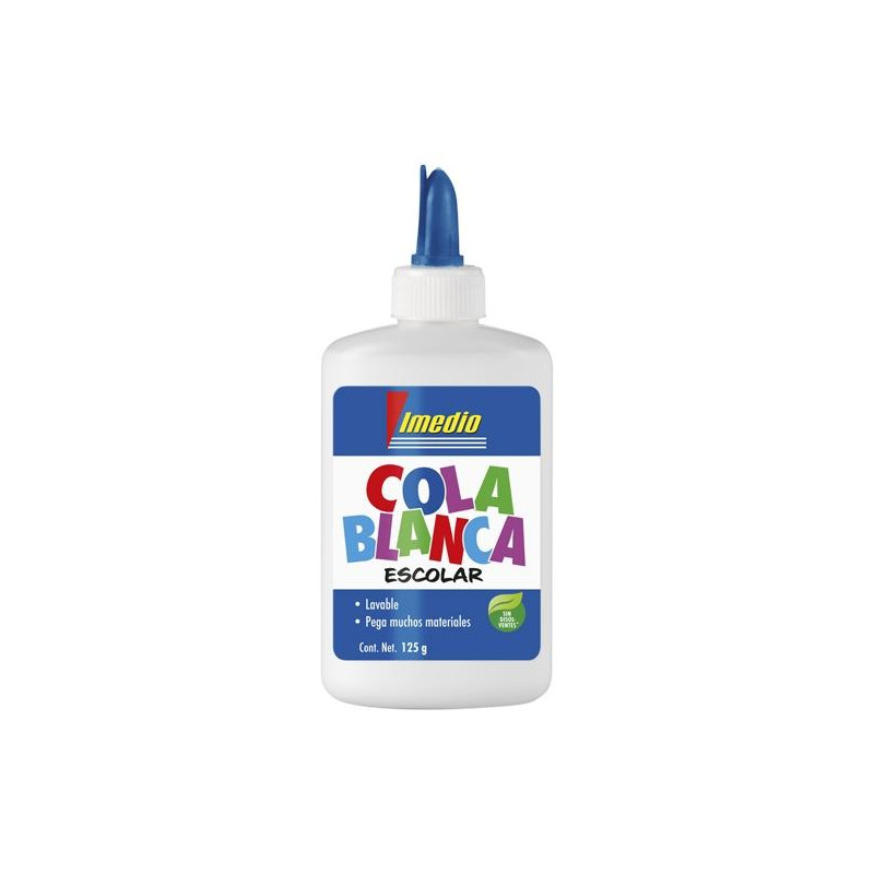 7001592 IMEDIO COLA BLANCA ESCOLAR BOTE 125GR NUEVO DISEÑO