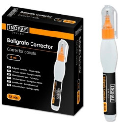 320084 INGRAF BOLÍGRAFO CORRECTOR OFFICE 8ML PUNTA METÁLICA