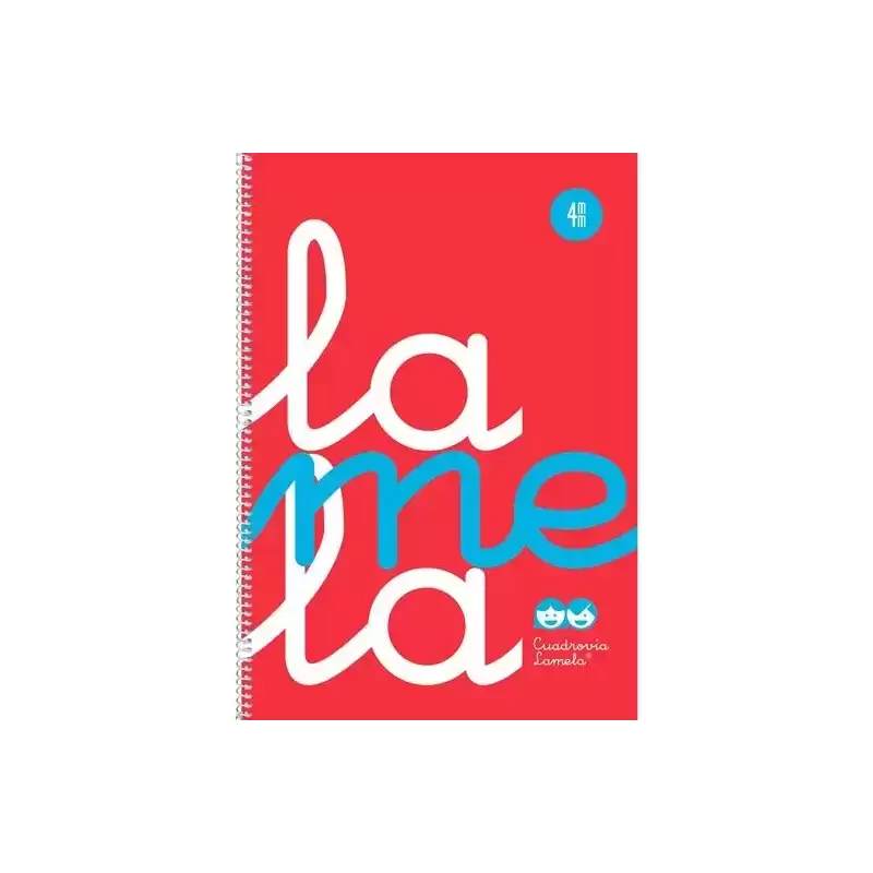 7FTP04RJ LAMELA CUADERNO ESPIRAL 80H FOLIO 90GR C/M CUADROVÍA 4MM CUBIERTA PP FLÚOR ROJO