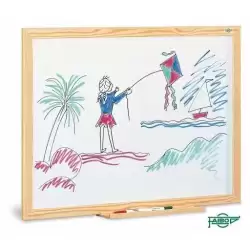 402-2IND FAIBO PIZARRA BLANCA ESTRATIFICADA MARCO DE MADERA SIN CAJETIN 80X120CM