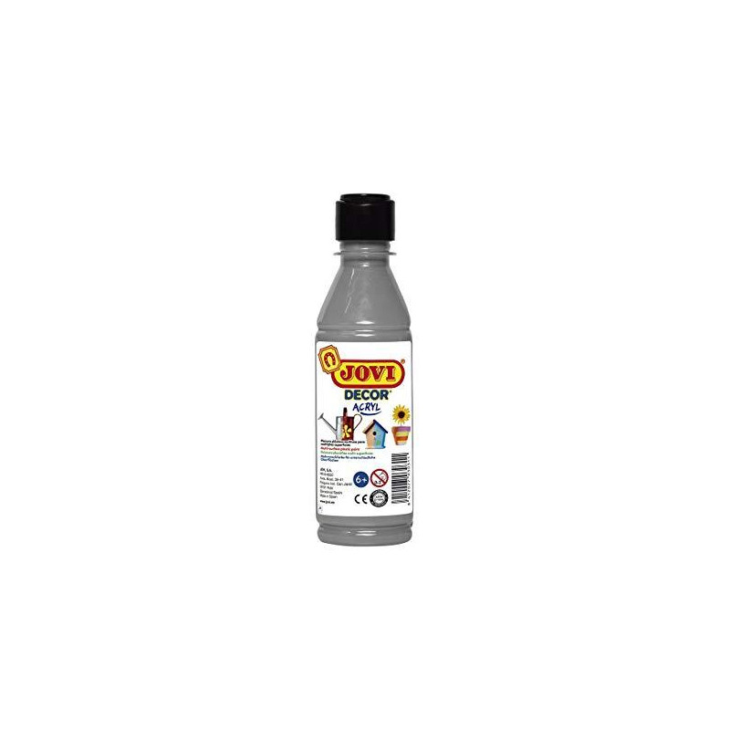 68037 JOVI PINTURA PLÁSTICA JOVIDECOR ACRYL BOTELLA DE 250ML PLATA