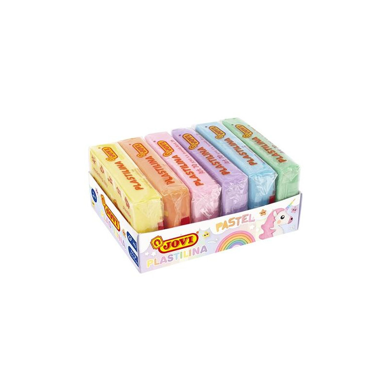 70/6P JOVI PLASTILINA CAJA 6 PASTILLAS 50GR C/SURTIDOS PASTEL