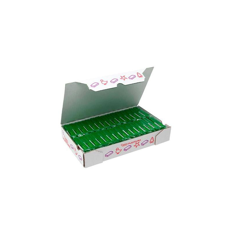 7011 JOVI PLASTILINA SCHOOL CAJA 30 PASTILLAS 50GR VERDE OSCURO