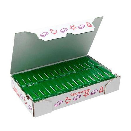 7011 JOVI PLASTILINA SCHOOL CAJA 30 PASTILLAS 50GR VERDE OSCURO